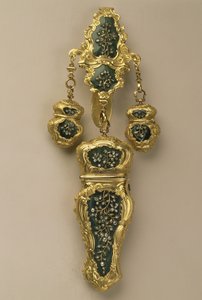 Neceser en una chatelaine, por Thomas Tearle, Londres, 1752-53